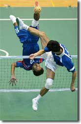 Un'azione di Sepak Takraw